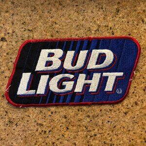 Vintage Bud Light Patch Large Black Blue Red White